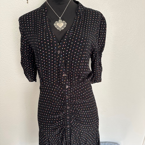 FREE PEOPLE PIPPA POLKA DOT MINI DRESS. NWT. MEDIUM - Picture 5 of 10